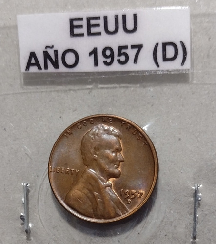 Moneda De Un Centavo De Eeuu Año 1957 Excelente Estado