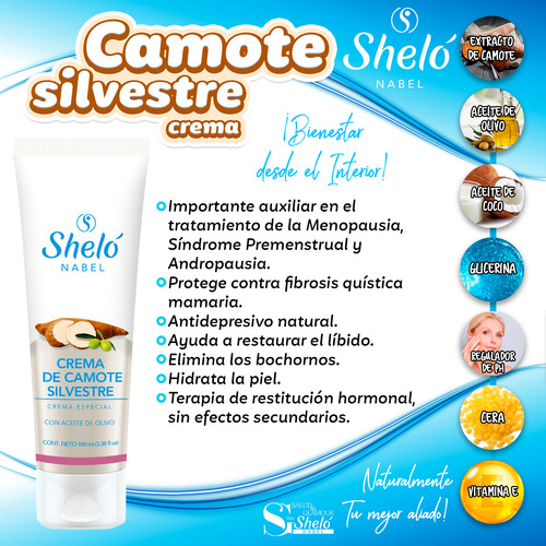 Camote Silvestre Crema Para Menopausia Con Vitamina E 100ml