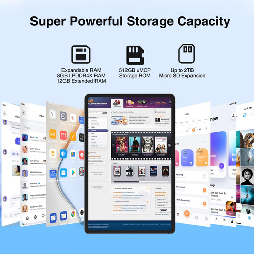 Tableta Doogee T30 Max 12.4 Pulgadas 4k, Android 14 Tablet,