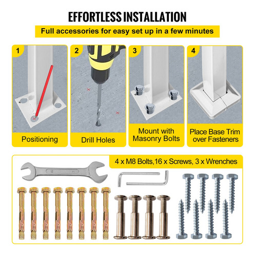 Vevor Barandal Pasamanos De Escalera 4 Pasos Hierro Forjado Color Blanco
