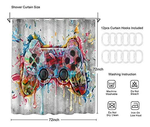 Cortina De Ducha Gamer Para Niños Y Adolescentes