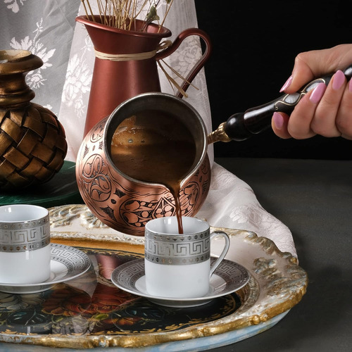 Cezve Ibrik Briki - Cafetera De Cobre Grande De 18 Oz Con Ma