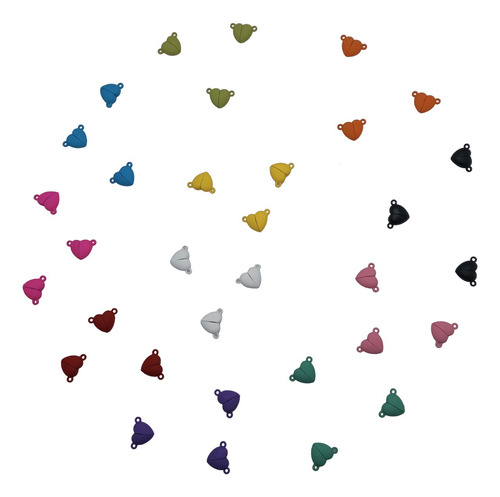3 Uni Dije Cierre Imán Corazón Color Pulseras Bijou Verde Agua