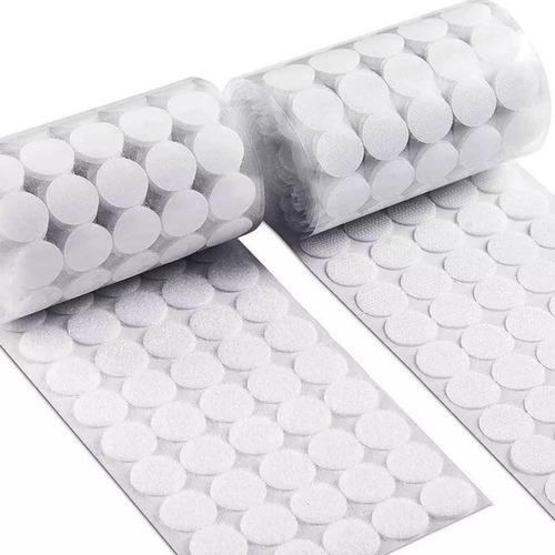 Fecho De Contato Autocolante Bolinha 1,5cm 200pares Premium Cor Branco
