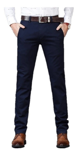 Don - Pantalón Drill Strech Azul Acero - Slim Fit - Pitillo