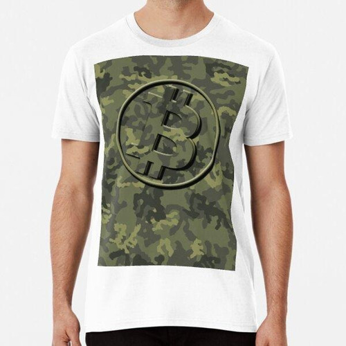 Remera Camuflaje Bitcoin Verde Algodon Premium