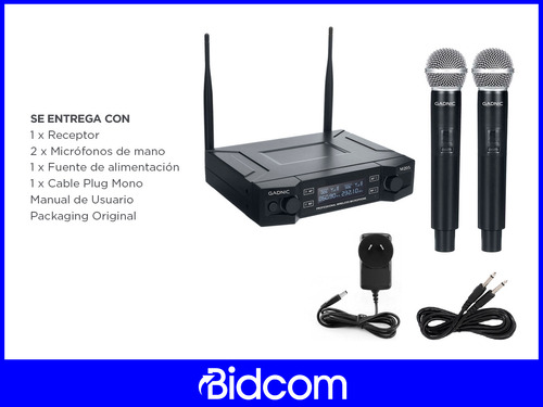 Microfono Uhf Inalambrico Karaoke 2 Canales Conector Canon