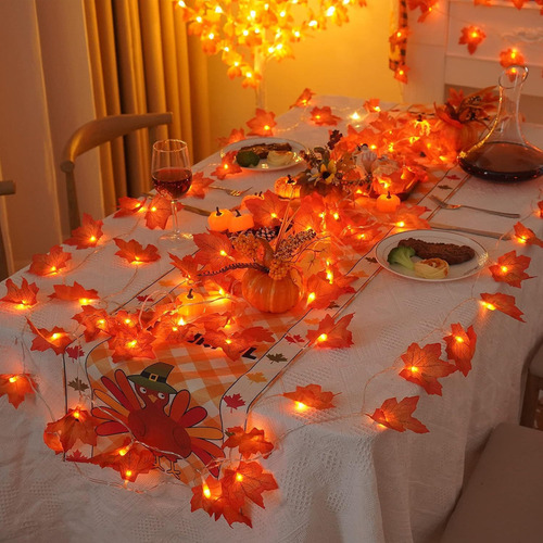 Nuevo 2 Piezas De Luces Navideñas For Decoración De Otoño