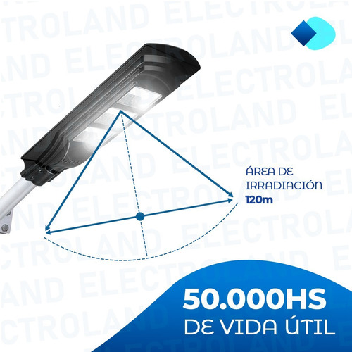 Imagen 4 de 10 de Lampara Solar Led 90w/patio Jardin Plazas Calles Exterior