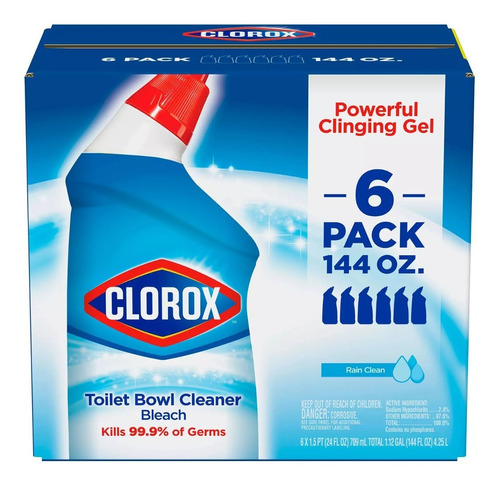 Limpiador Clorox Para Inodoros Con Lejía Rain Clean Paq De 6