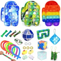 Comprar Juego 30 Piezas Push Pop It Bubble Fidget Juguete Antiestrés