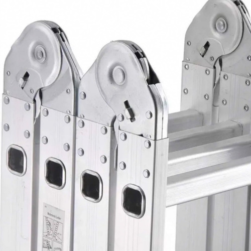 Escalera de aluminio multipropósito Lüsqtoff LE400 plateada