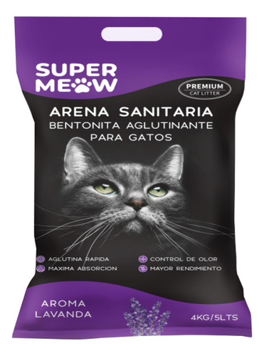 Arena Para Gatos Aglutinante Super Meow 24 Kg (solo Rm)