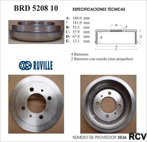 Tambor Frenos  Trasera Para Nissan Tsuru   1994