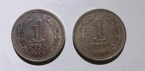 Monedas Argentinas De 1 Peso Años 1959/60