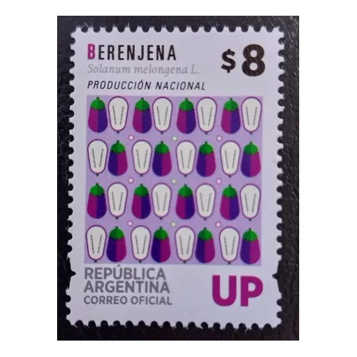 Argentina Correo Ordinario Up Verduras. Berenjena 2016. Mint