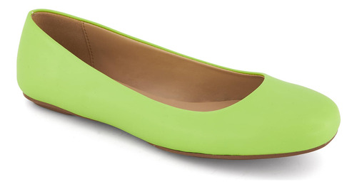 Flat Casual Andrea Tipo Ballerina Redondo Para Mujer Verde