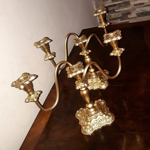 Impecable Juego De Candelabros Estilo Victoriano 3 Velas