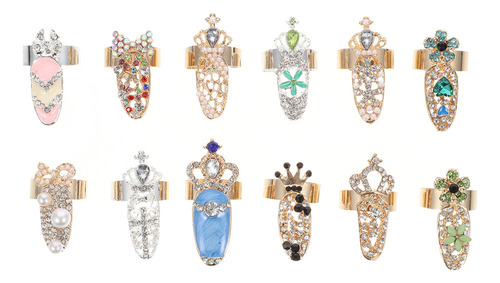/ 12 Anillos De Manicura Con Forma De Garra Para Uñas