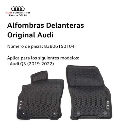 Alfombras Delanteras Audi Q3 2019 Al 2022 Audi
