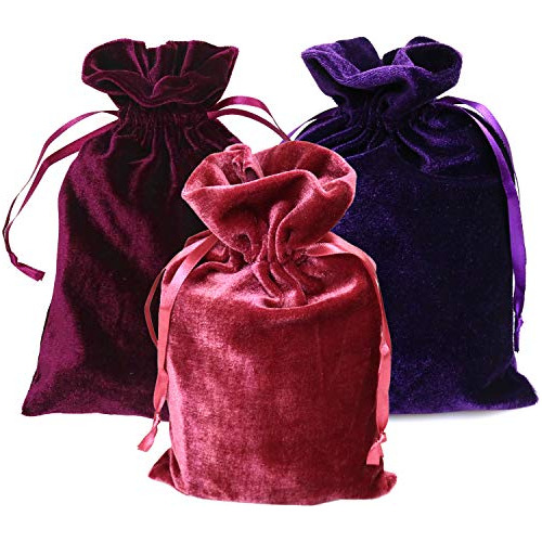 Paquete De 3 Bolsas De Terciopelo Para Runas De Tarot, Morad