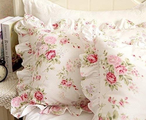 Fadfay Rosa De Bulgaria Rose Floral Pillowshams 100% Algodón