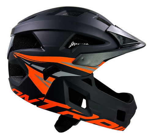 Casco Para Niños Ontrail Racer Negro Naranja S Bicicross Bmx