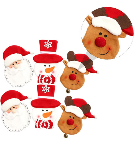 Juego De Cubiertos De Alce De Muñeco De Nieve De Navidad, 6