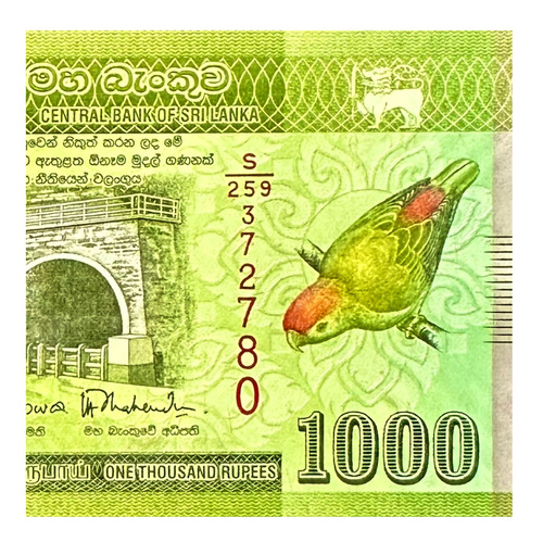 Sri Lanka - 1000 Rupias - Año 2015 - P #127 - Pájaro