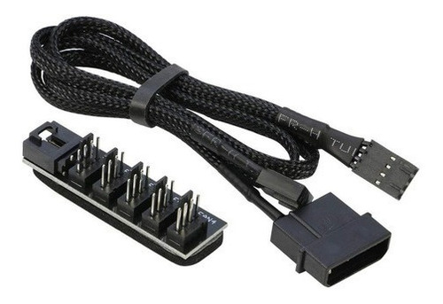 Hub Multi Fan Cooler 5 Portas Pwm Splitter Molex 12v Sleeved