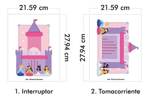 Sticker Adhesivo Enchufe Interrup. Fantasy Princess Contact