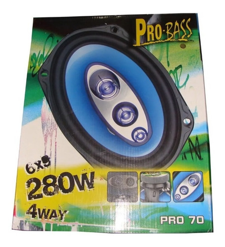 Imagen 2 de 7 de Parlantes Para Auto 6x9 280 Watts 4 Ohms Pro Bass
