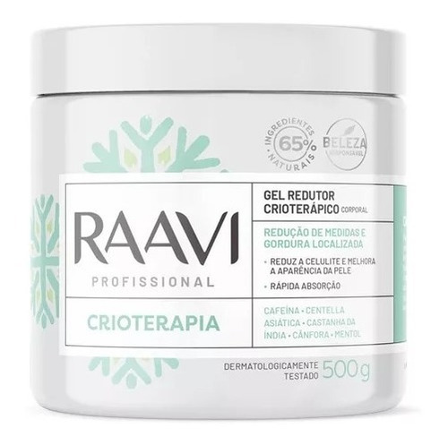 Gel Redutor Crioterápico Atenua Celulite Corporal 500g Raavi