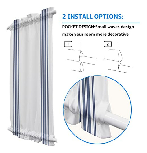 Cortinas Blancas Para Puerta Francesa Con Rayas Verticales