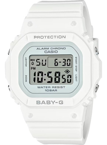 Relógio Para Adolescente Feminino Casio Baby-g Bgd-565-7dr Cor Da Correia Branco Cor Do Bisel Branco Cor Do Fundo Branco