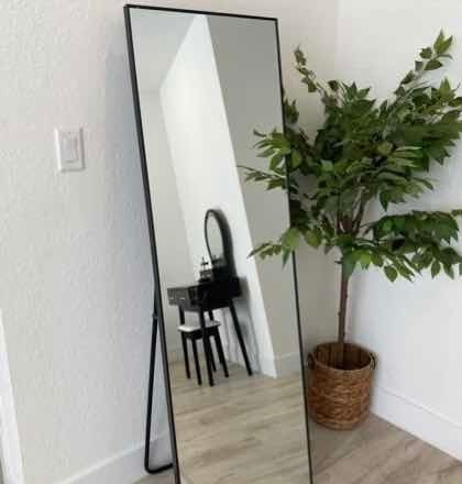 Espejo Rectangular Entero Herreria 180x60 Pie De Apoyo Moda