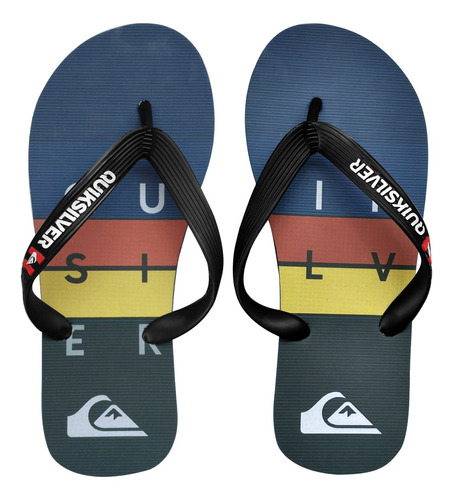 Chinelo Quiksilver Molokai Wordblock Azul Marinho