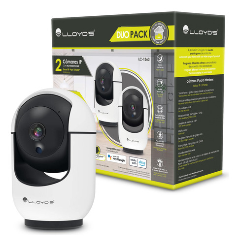 Lloyd's Set De 2 Cámaras Ip Con Movimiento, Audio De 2 Vías,