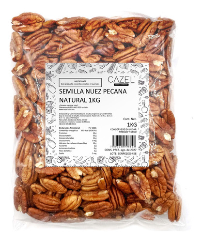 Nuez Pecana Pelada Natural 1kg