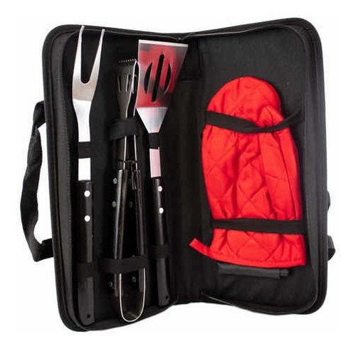 Kit Asador Bbq 6 Piezas Acero Inoxidable