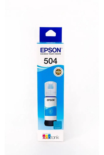 Botella De Tinta Epson T504 Cian