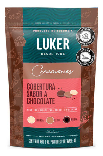 Cobertura Luker Chocolate Negra - Kg a $44500