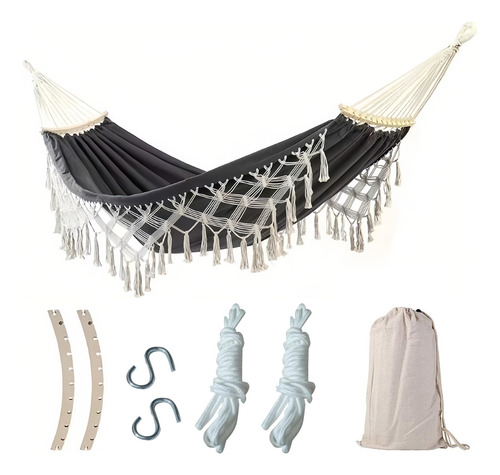 Cama De Playa Hammock Person Doble Con Dos Hamacas De Macram