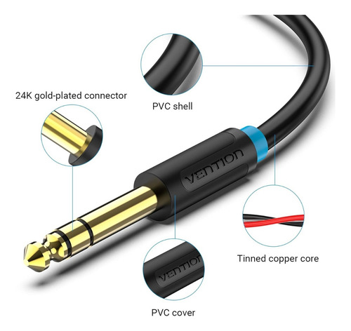 Cabo Audio P10 6.5mm X P2 3.5mm 1m Vention Babbf
