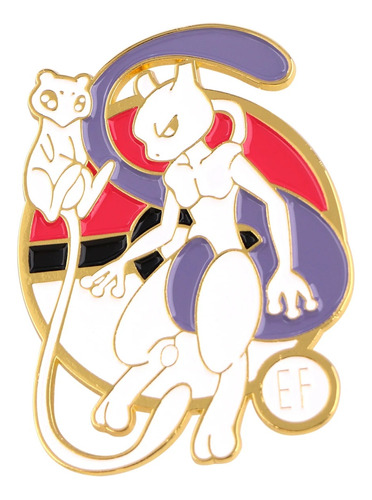 Broche Boton Pin Metalico Pokemon Ash Team Psychic Mew Mewtw