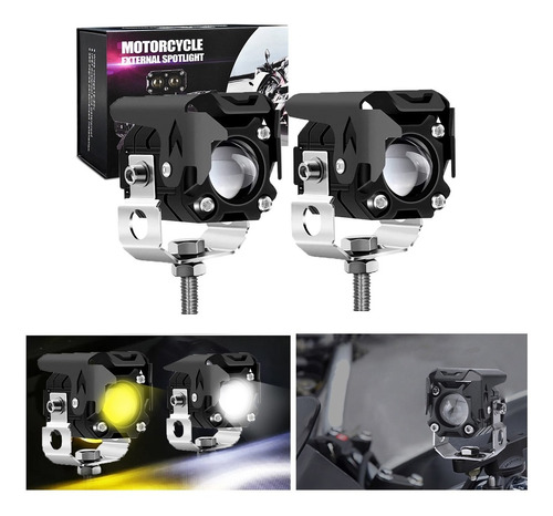 Faros De Lupa De Doble Color De 60w Luz Para Auto Moto