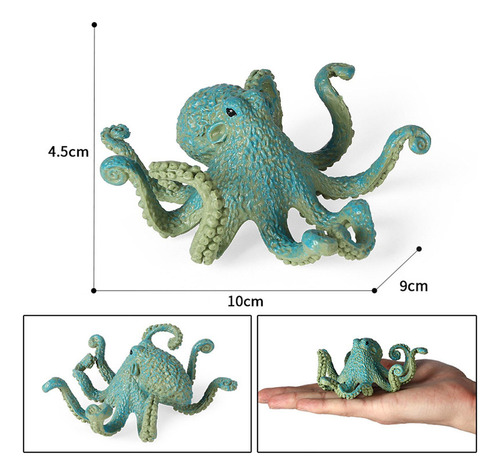Nova Animal Model Figures Playset Plástico For Pulpo Azul B