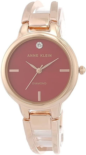 Anne Klein ® Reloj Mano Mujer Incrustación Diamante 2626byrg Color De La Correa Oro Rosa / Rose Gold Color Del Bisel Oro Rosa / Rose Gold Color Del Fondo Oscuro / Dark