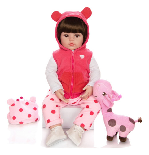 Boneca Bebê Reborn Girafinha Banho Silicone Realista
