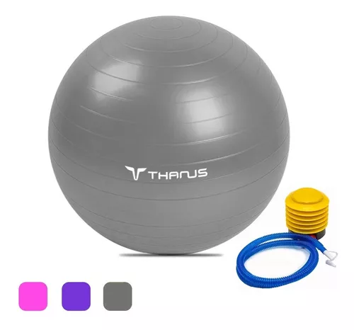 Bola Suíça Pilates 65cm Com Bomba 150 Kg Ginástica Yoga Cor Cinza